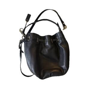 COACH PETITE PEYTON DRAWSTRING TOP HANDLE BUCKET W/CROSSBODY STRAP BLACK 14501